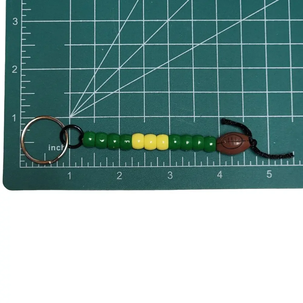 Football Keychain Green Yellow NFL NCAA Sports Fan‎ Mom Dad Parent Gift Handmade